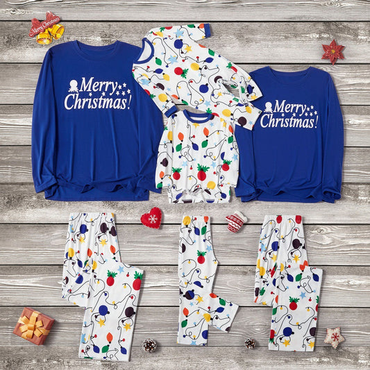 Colorful Christmas Lantern Family Matching Pajamas