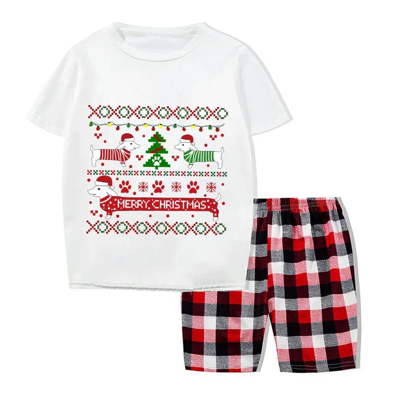 Merry Christmas Dachshund Print Family Matching Pajamas