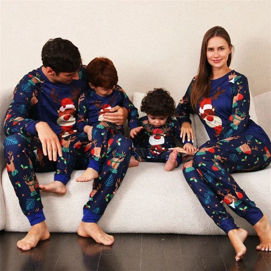 Reindeer Santa Christmas Family Matching Pajamas